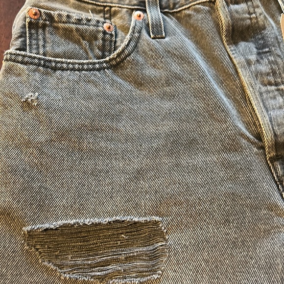 Levis 501 Original Shorts Gray/Black Wash Frayed Button Fly size 29 NWT - Picture 5 of 7